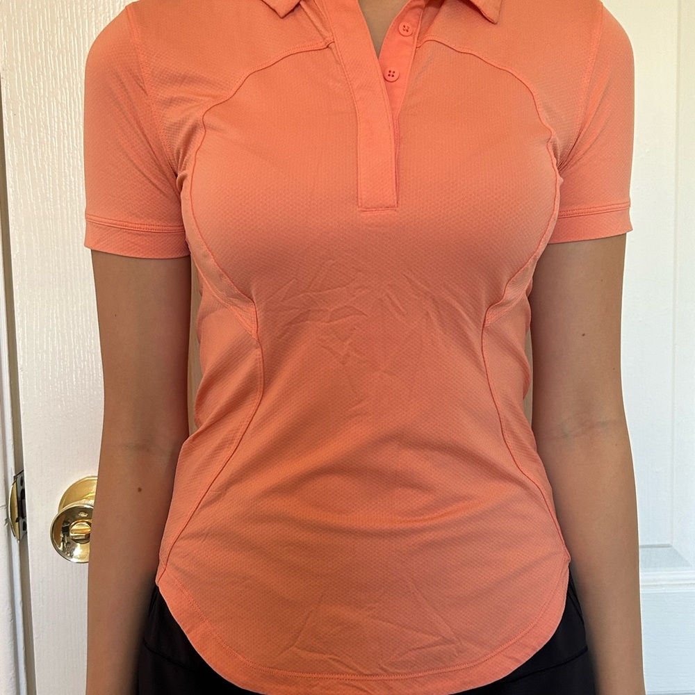 Lululemon Orange Polo Shirt